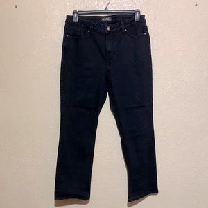 Lee Jeans 14 Short Black Mid Rise Straight Stretch Regular Fit Cotton Blend LOGO